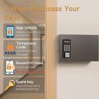 24-Key Key Lock Box Wall Mount – Smart Key Cabinet with App, Keypad, Bluetooth & WiFi Unlock (Sold Separately), Key Organizer for Home, Access Log Tracking Key Management for Small Office - size: 24 Key(Smart)