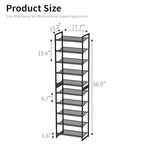 10 Tier Shoe Rack, Tall Metal Shoe Storage with Adjustable Shelves, Holds 20-25 Pairs, Stackable Shoe Stand for Garage Hallway Bedroom, Bronze - size: 10Tier