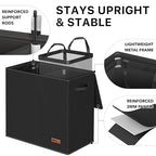 Simple Houseware Double Laundry Hamper with Lid and Removable Bags, Black - color: Black