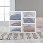 Sterilite 18-Pack 16 Quart Stacking Drawer, Clear Storage Closet Organizer, White Frame - Stackable Modular Plastic Drawers for Clothes, Accessories, Craft Supplies, Shoes or Linens - size: 16 Quart, style: 18 Pack