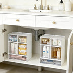 Vtopmart Stackable Storage Drawers Set of 5, Plastic Organizer Bins for Baby Bottle, Beauty Supplies Storage, Ideal for Kichen Countertop, Vanity, Bathroom, Cabinet, Pantry Organization,White - style: White-2 Small+2 High+1 Wide