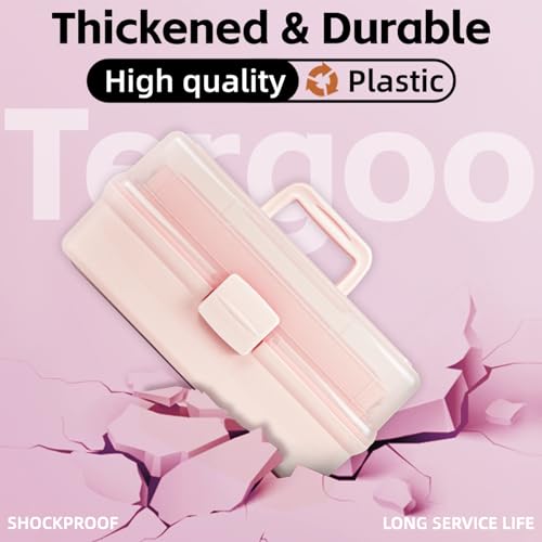 TERGOO 12.5in 3-Layer Multipurpose Craft Organizers and Storage with Adjustable Dividers, Portable Tackle Box, Folding Art & Craft Case for Medicine, Tool, Sewing Organizer (Pink) - color: Pink, size: Large