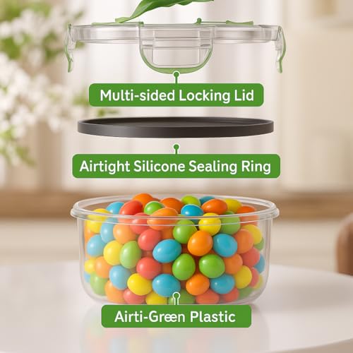 RockBerry 56 PCS Food Storage Containers with Lids Airtight- Plastic Container for Pantry Kitchen Organization-Microwave Dishwasher,Freezer Safe 100% Leak Proof (28 Stackable Boxes-28 Lids) - color: 56Pcs