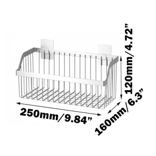 2PCS Hanging Storage Baskets Organizer Wall Mount, SUS304 Stainless Steel Wire Storage Bin Rack for Kitchen Bathroom Shower Spice Shelf,L 9.84 Inch - size: 9.8Inch 2PCS
