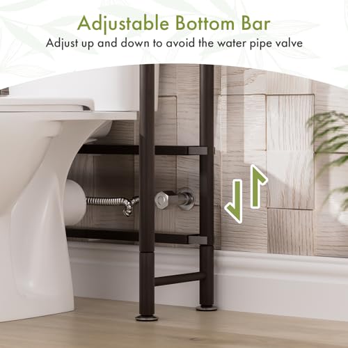 AmazerBath Bamboo Over The Toilet Storage Shelf, Over Toilet Bathroom Organizer Rack, 3-Tier Bathroom Shelves Over Toilet, Space Saver, Espresso - style: Espresso-3-tier