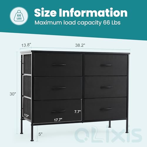 OLIXIS 6 Drawers Storage Organizers Units, Closet Organizers and Storage for Clothes, Fabric Storage Drawer TV Stand for Living Room, Chest of Dresser in 31.5" D x 11.8" W x 31.5" H, Black - color: Black, size: 31.5"D x 11.8"W x 31.5"H (6 Drawers)