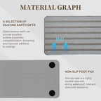 2PCS Fast-Dry Diatomite Sink Tray Set, Ultra Absorbent Soap Holder & Coaster with Non-Slip Feet & Grooved Design, Bathroom Kitchen Countertop Organizer, 8.3x4 Inches (Grey)