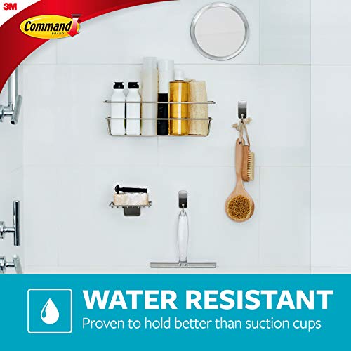 Command Shower Caddy Matte Black with Water Resistant Strips, Bathroom Organizer, Holds up to 6.5 lbs, 1 Count (Pack of 2) - color: Matte Black, size: 13"D x 6.38"W x 4.25"H (Pack of 2)