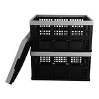 Kekow 28 L Black Plastic Collapsible Storage Basket, 3-Pack Folding Crates Storage - size: 28 L