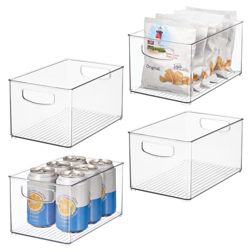 iDesign Stackable Clear Plastic Bin - Kitchen Organizers and Storage for Fridge and Pantry, 4-Pack - style: Pack of 4