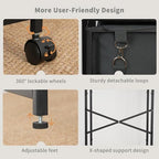 Coat Rack with Laundry Basket, Laundry Hamper Freestanding Hall Tree, Clothes Rack with Storage Shelves, 14.5 Gal Removable Bags on Wheels, Black JLH005B - color: Black