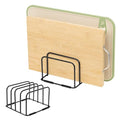 Cutting Board Holder Stand, Countertop Cookie Sheet Organizer, 6 x 6 x 3.9 in. Cookware Organizer for Baking Cookie Pan Small Racks Storage Kitchen Cabinet (Black)