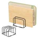 Cutting Board Holder Stand, Countertop Cookie Sheet Organizer, 6 x 6 x 3.9 in. Cookware Organizer for Baking Cookie Pan Small Racks Storage Kitchen Cabinet (Black)