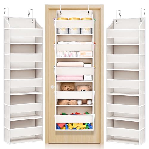 ULG 2 Pack 5-tier Over the Door Organizer Beige - color: Beige, size: 2 Pack-5 Tier