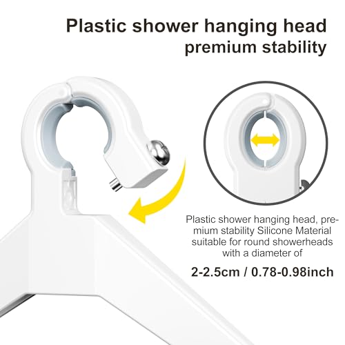 Orimade Adjustable Anti-slip Shower Caddy over Shower Head, Rustproof Bathroom Hanging Shower Organizer with 2 Hooks for Razor, No Drilling Shelves Storage Rack 2 Tier, White - color: White - 2 Tier