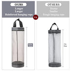 TOGETRUE Plastic Bag Holder, Mesh Grocery Bag Holder Hanging Storage Bag Dispenser (Grey 2 Packs) - color: Grey 2 Packs