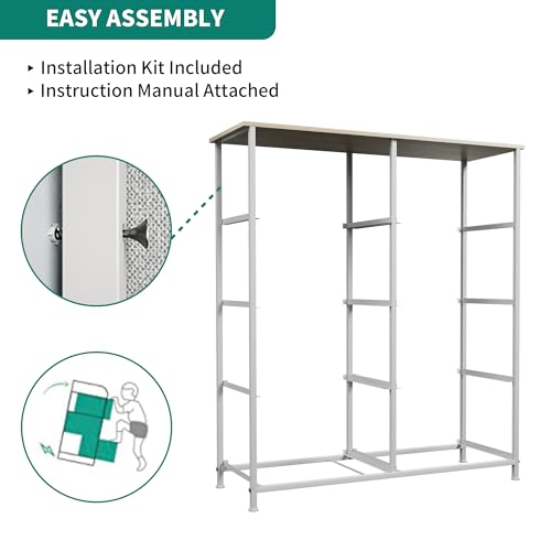 YITAHOME 8 Drawers Dresser - Fabric Storage Tower, Organizer Unit for Room, Living Room & Closets - Sturdy Steel Frame, Easy Pull Fabric Bins & Wooden Top - color: Light Grey Fabric, style: 8-Drawer