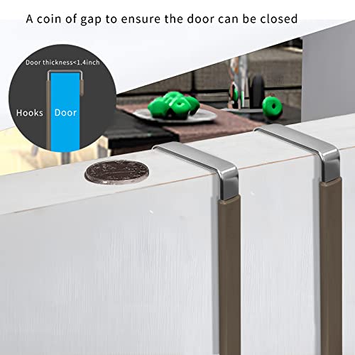 FYY Over The Door Hooks, 4 Pack Door Hangers Hooks with Rubber Prevent Scratches Heavy Duty Organizer Hooks for Living Room, Bathroom, Bedroom Hanging Clothes, Towels, Hats, Coats, Bags Brown - color: A Brown, size: Short, style: 4 Pack