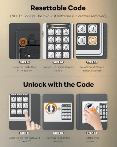 Uniclife 70 Position Key Cabinet with Combination & Key Lock Wall Mounted Security Keys Safe Key Organizer Black Digital with Keypad Adjustable Racks Key Tags & Permanent Pen (Batteries Not Included) - style: Electronic Digital Lock