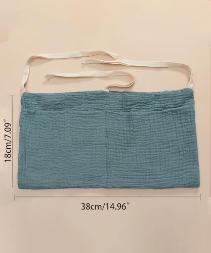 Baby Bedside Hanging Bags Storage Organizer Milk Bottle Toy Crib Baby Nappy-Bag Bed-Bunk Organizing Bag - color: Peacock Blue