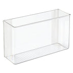 mDesign Plastic Adhesive Mount Storage Organizer Container for Kitchen or Pantry Wall Organization - Space Saving Holder for Sandwich Bags, Foil - 11" Wide - Ligne Collection - Clear - size: 11 x 3.5 x 6.5 (Pack of 1)