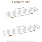 VanlonPro Expandable Closet Shelf Wall-Mounted Metal Storage Rack Adjustable Closet Rod DIY Divider Separator Space Saving for Cabinet Wardrobe Cupboard Kitchen Pantry Cupboard, 45.8-56.5 Inches - size: 116.3-143.5cm/45.8-56.5inches
