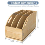 Pull Out Cookie Sheet Organizer for Cabinet, Wooden Cutting Board Organizer Rack with Vertical Tray Dividers, for Storage Pans, Baking Tray, 10.5''W X 21" D X 10.6" H