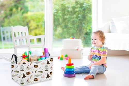 Sanjiaofeng Rectangular Kids Basket Magic Storage Bins,Ctue Storage Basket with Handles.Clothers,Books,Kid's Gifts Bins. (Magic) - color: Magic