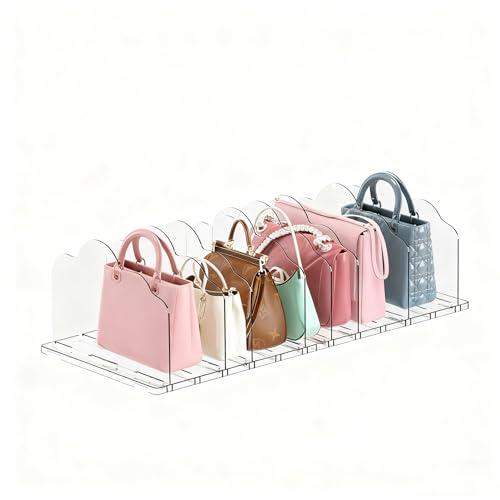 ANTOWIN 2 Pack Purse Organizers for Closet, Clear Adjustable Shelf Divider, Handbag Separators Storage Organizer, Shelf Divider in Bedroom, Office, Easy to Install and Clean - size: Cloud-shaped