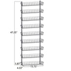 SWOMMOLY Adjustable Wall Mount Spice Rack, 9-Tier Dual-use (Multi-use) Organizer, Silver - color: Silver, size: 9-Tier