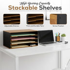 12x18 Construction Paper Organizer, 4-Tier Wooden Flat File for 11x17, A3 & Tabloid Sheets | Durable wood Desk Paper Storage for Classroom, Office & Art Studio - size: Compact Organizer 20.25"W x 8.25"H x 13.25"D