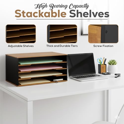 12x18 Construction Paper Organizer, 4-Tier Wooden Flat File for 11x17, A3 & Tabloid Sheets | Durable wood Desk Paper Storage for Classroom, Office & Art Studio - size: Compact Organizer 20.25"W x 8.25"H x 13.25"D