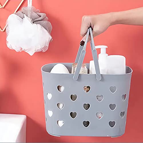 Anyoifax Portable Shower Caddy Tote Plastic Storage Basket with Handle Box Organizer Bin for Bathroom, Pantry, Kitchen, College Dorm, Garage - Grey - color: Grey, size: 1 Pack
