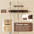 Broom Holder Wall Mount With Vacuum Cleaner Holder,Wood Broom Hangers For Wall，Broom And Mop Organizer Wall Hanging For Laundry Room ，Broom Organizer Wall Mount For Home Garage Kitchen (Black)