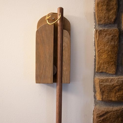 Lehman's Amish Handcrafted Broom Holder, Wall-Mount Wooden Storage Solution for Corn Brooms, Fireplace Brooms and More, Stained Finish - color: Stained