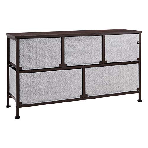 Amazon Basics Extra Wide Fabric 5-Drawer Storage Organizer Unit for Bedroom Closet, Bronze - color: Bronze