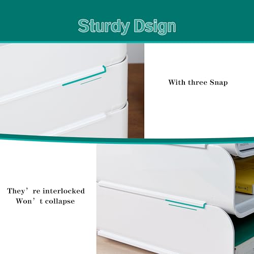3 Tiers Stackable A4 Paper Trays, Office Desk File Holder, Tidy File Document Letter Book Paper Organizer (3 Tiers,Clear) - color: Clear, size: 3 tiers