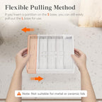 Lifewit Kitchen Cabinet Organizer for Food Contanier Lid, Expandable Lids Holder with 8 Adjustable Dividers & 9 Sections for Pantry Organizers and Storage, Home Drawer Organization, Large, 9.8"-17" - size: Large(9.8-17.3" x 9.6")