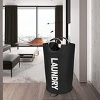 Maxsilan 90L Large Laundry Basket, Freestanding Tall Clothes Hamper, Collapsible Laundry Bag, Black - color: Black, size: 90L