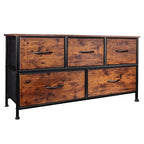 SHAWKEN Dresser for Bedroom with 5 Drawers,Fabric Dresser with One-Piece Steel Frame,Budget-Friendly Organizer for Closet, Hallway, Studio Apartment (Rustic Brown) - color: Rustic Brown