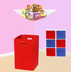Simple Houseware Foldable Closet Laundry Hamper Basket, Red - color: Red