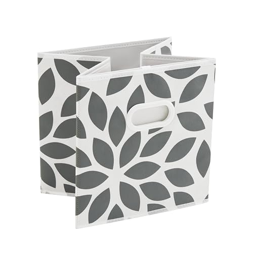 MAX Houser Fabric Storage Bins Cubes Baskets Containers with Dual Plastic Handles for Home Closet Bedroom Drawers Organizers, Flodable, Grey, Set of 4 - color: 27 dark grey