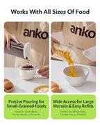 Ankou Rotating Food Storage Containers Set of 6, 23oz (690ml) Clear PET Jars with Dual Pour Lids, 360° Lazy Susan Pantry Organizer for Snacks, Cereal, Nuts, Oats & Dry Foods, Kitchen Grain Dispenser - color: 690ML*6