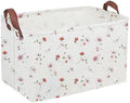 Sanjiaofeng Rectangular Kids Basket Flower Storage Bins,Girls Storage Basket with Handles.Clothers,Books,Kid's Gifts Bins. (Dried flower) - color: Dried flower
