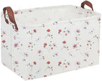 Sanjiaofeng Rectangular Kids Basket Flower Storage Bins,Girls Storage Basket with Handles.Clothers,Books,Kid's Gifts Bins. (Dried flower) - color: Dried flower
