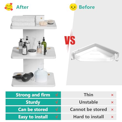 WALI Floating TV Shelf, 3 Tier Projector Shelf for DVD Players, Routers, Game Consoles, Cable Boxes, Living Room Decor Accessories, Wall Mount Shelves Holds Up to 22lbs (CS303NW), 3-Shelf, White - color: White, size: 13.78 x 11.02 Inch