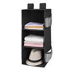 MAX Houser 3-Shelf Hanging Closet Organizers, Collapsible Closet Hanging Shelves for Camper, Nursery Hanging Organizers, Black, 2-Pack - color: Dark