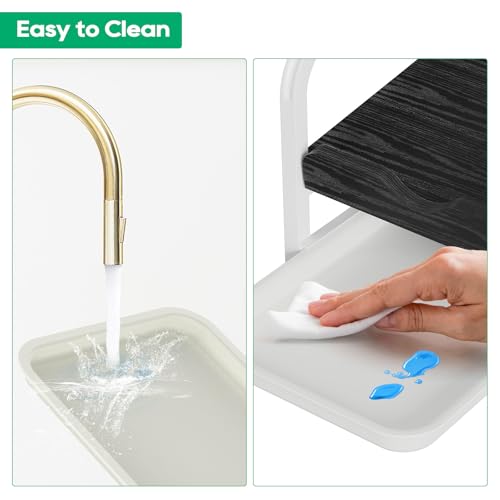 Laundry Detergent Holder Liquid Laundry Detergent Riser and Stand, Liquid Detergent Holder with Drip Tray for Laundry Room Organization (Tilted-Black Wood) - style: Tilted-Black Wood