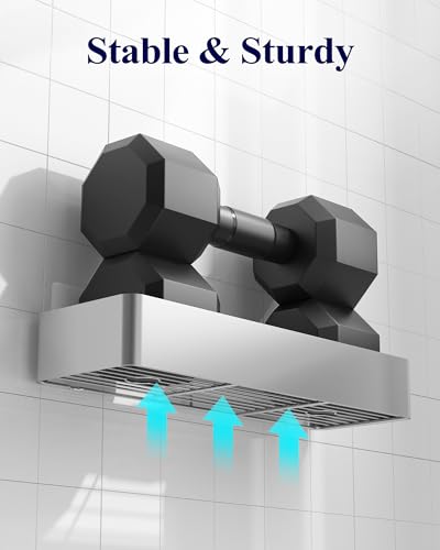 Kitsure Shower Caddy - 2 Pack Adhesive Shower Organizer, Rustproof Metal Shelves, No-Drill Bathroom Organizers and Storage, Silver Grey, XX-Large - color: Silver Grey, size: XX-Large