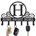 Metal Letter H Key Holder for Wall, Monogram Coat Rack Wall Mount, Key Hooks Perfect for Bathroom, Living Room, Kitchen, Office Ideal Wedding, Anniversary, Housewarming Gift (H) - style: H